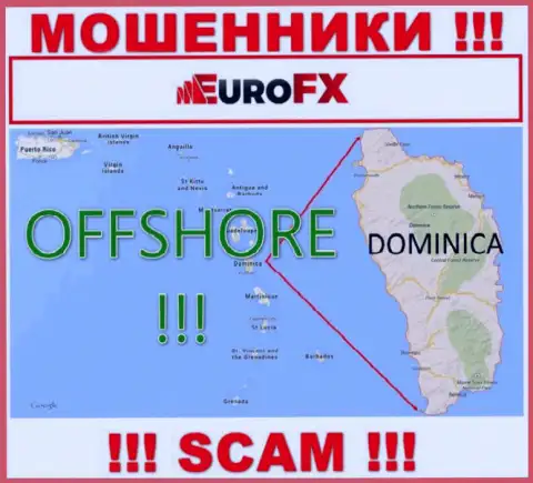 Dominica - оффшорное место регистрации аферистов EuroFX Trade, опубликованное на их информационном ресурсе