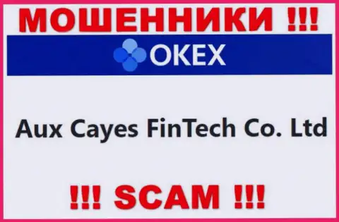 Аукс Кауес ФинТеч Ко. Лтд - это компания, которая управляет интернет-махинаторами OKEx Com