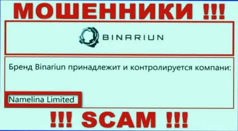 Вы не сохраните свои финансовые вложения сотрудничая с конторой Binariun, даже если у них есть юр. лицо Namelina Limited