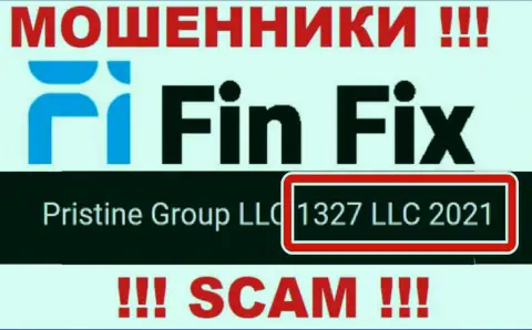 Регистрационный номер еще одной противоправно действующей компании Fin Fix - 1327 LLC 2021