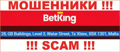 28, GB Buildings, Level 3, Watar Street, Ta`Xbiex, XBX 1301, Malta - юридический адрес, по которому зарегистрирована компания Бет Кинг Он