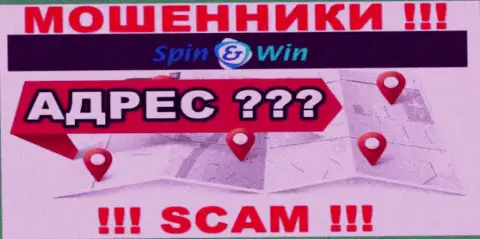 Данные об юридическом адресе регистрации компании Spin Win на их официальном сайте не найдены