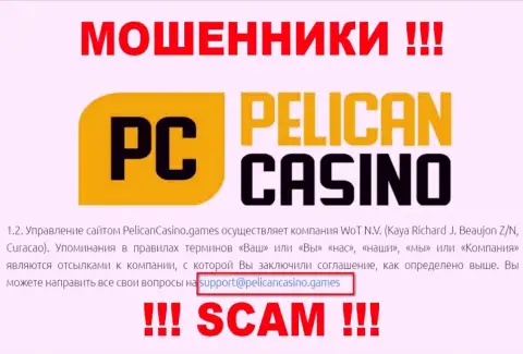 Ни в коем случае не рекомендуем писать сообщение на е-майл internet ворюг PelicanCasino Games - облапошат в миг