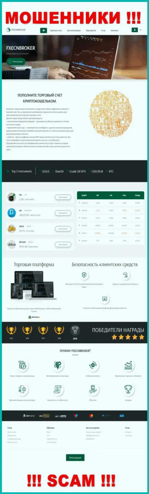 Обзор официального web-ресурса мошенников FX ECNBroker