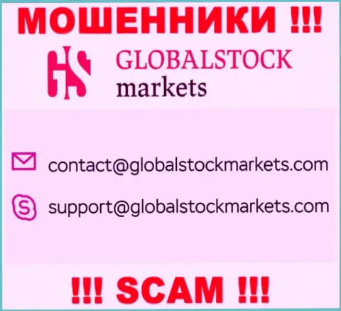 Установить контакт с мошенниками GlobalStockMarkets Org возможно по этому е-мейл (информация была взята с их сайта)