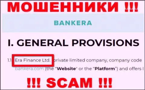 Era Finance Ltd, которое управляет конторой Bankera