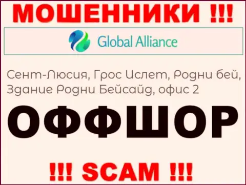 Работать совместно с Global Alliance не надо - их офшорный юридический адрес - Saint Lucia, Gros Islet, Rodney Bay, Rodney Bayside Building, Office 2 (информация позаимствована интернет-сервиса)