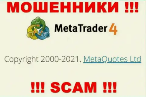 Компания, которая управляет аферистами MetaQuotes Ltd - это MetaQuotes Ltd