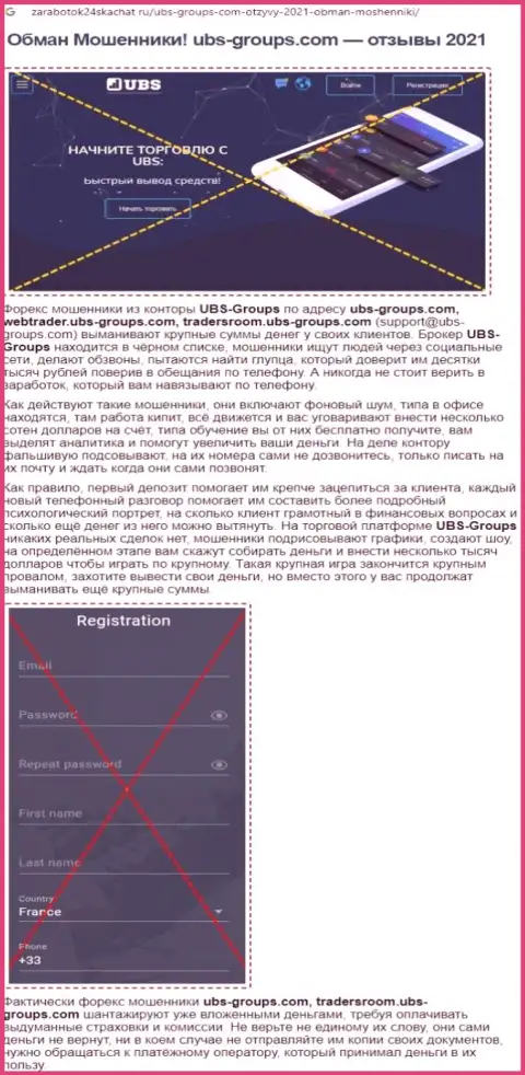 Жульничают, нахально дурача реальных клиентов - обзор мошеннических комбинаций UBS-Groups Com