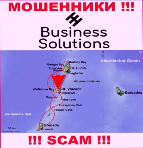 Business Solutions специально обосновались в офшоре на территории Kingstown St Vincent & the Grenadines - это МОШЕННИКИ !!!