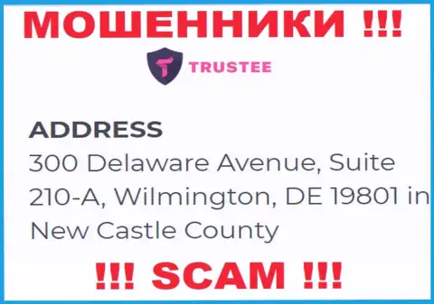 Организация Trustee Wallet расположена в офшорной зоне по адресу - 300 Delaware Avenue, Suite 210-A, Wilmington, DE 19801 in New Castle County, USA - стопроцентно мошенники !!!