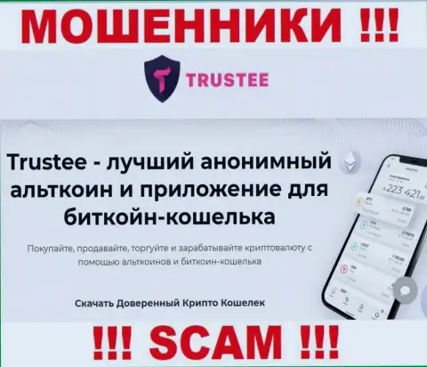 Trustee Wallet - коварные internet мошенники, сфера деятельности которых - Крипто кошелёк