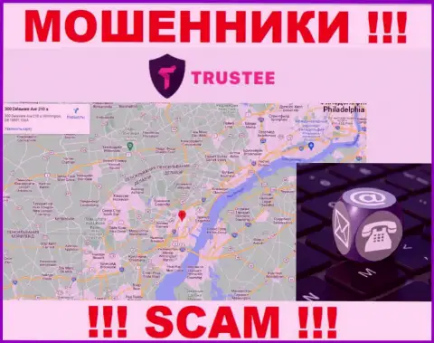 Trustee Wallet свободно лишают денег, т.к. разместились на территории - New Castle County, USA