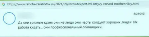 Нелестный комментарий о конторе Револют Эксперт - это ушлые ворюги