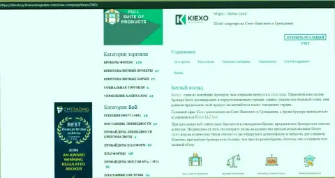Материал о условиях для совершения сделок ФОРЕКС компании KIEXO, размещенный на портале Directory FinanceMagnates Com