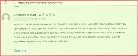 Разгромный отзыв о деятельности Larson Holz Ltd - финансовые средства вводить не стоит ни под каким предлогом