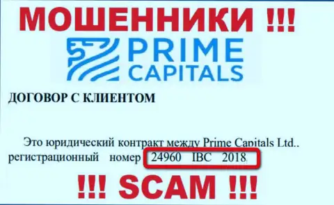 Prime Capitals Ltd - ЖУЛИКИ !!! Регистрационный номер конторы - 24960 IBC 2018