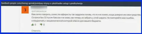 ОСТОРОЖНЕЕ !!! На полях всемирной паутины орудуют мошенники Поинт Пай - достоверный отзыв