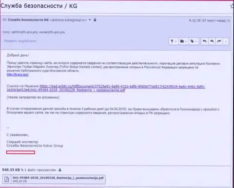 KokocGroup пытаются прикрывать FOREX махинаторов FxPro