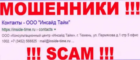 Inside Time - это ЛОХОТРОНЩИКИ ! SCAM !!!